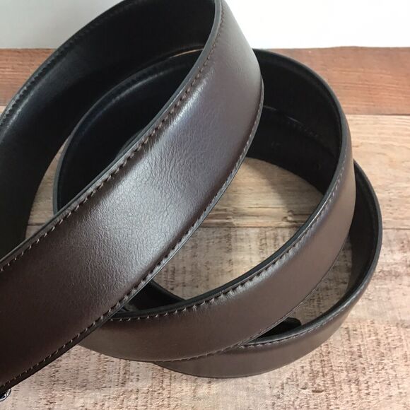 Kenneth Cole Reaction Mens XL Brown Faux Leather Adjustable Belt Polished Buckle - Picture 11 of 16